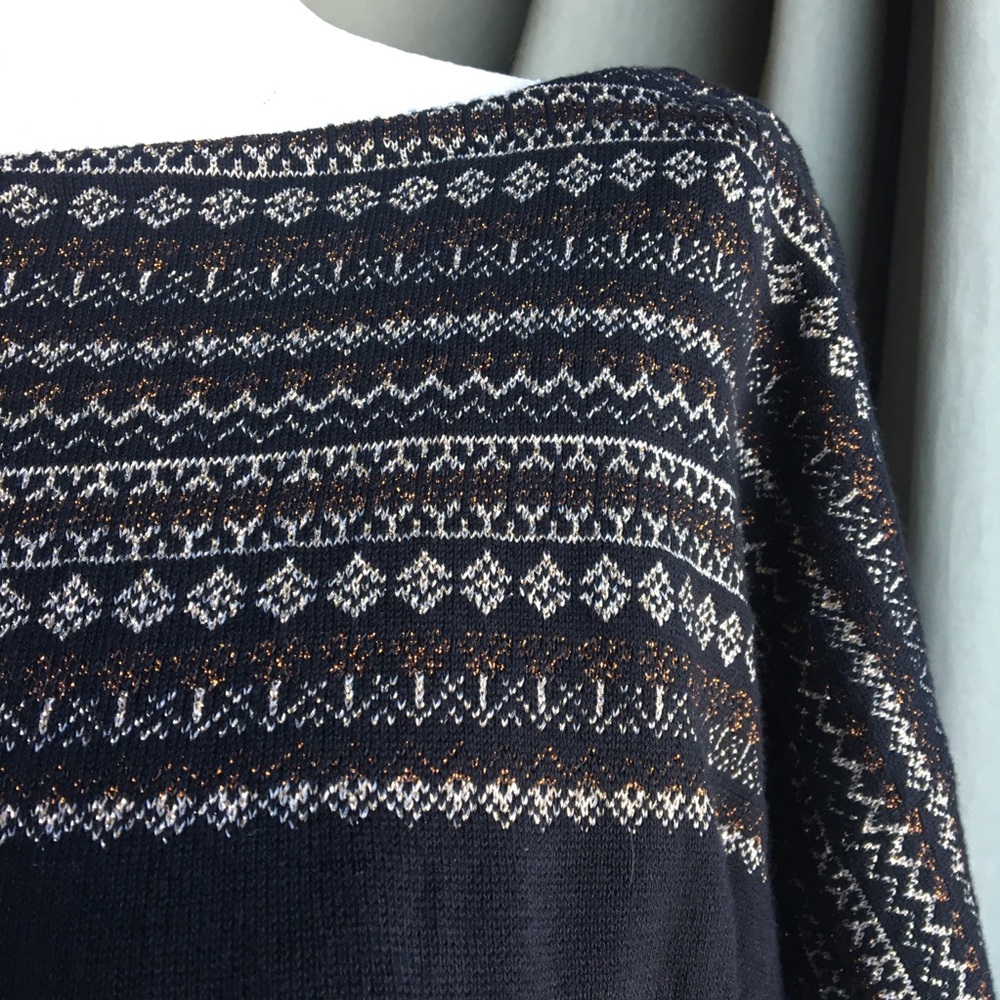 CHAPS ⭐️ Metallic Weave Wide Sleeve Sweater